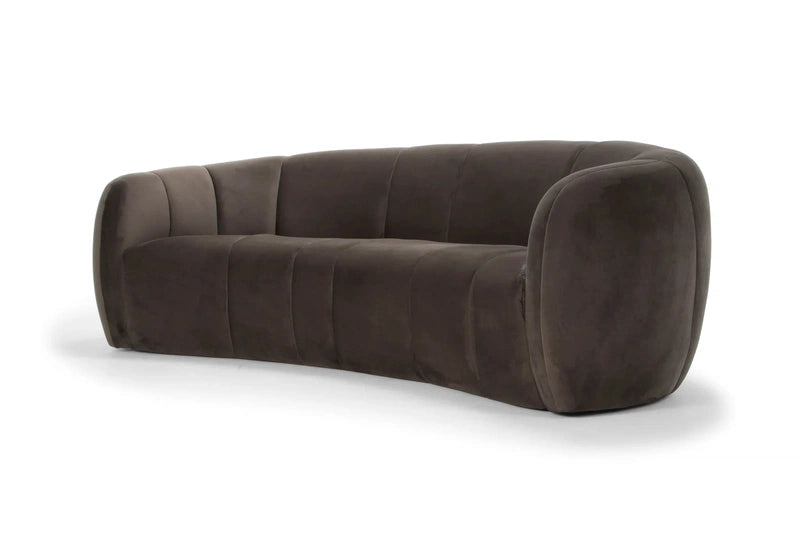 LIEVO | Eclipse Curved Brown Velvet Sofa - LIEVO - 9200K