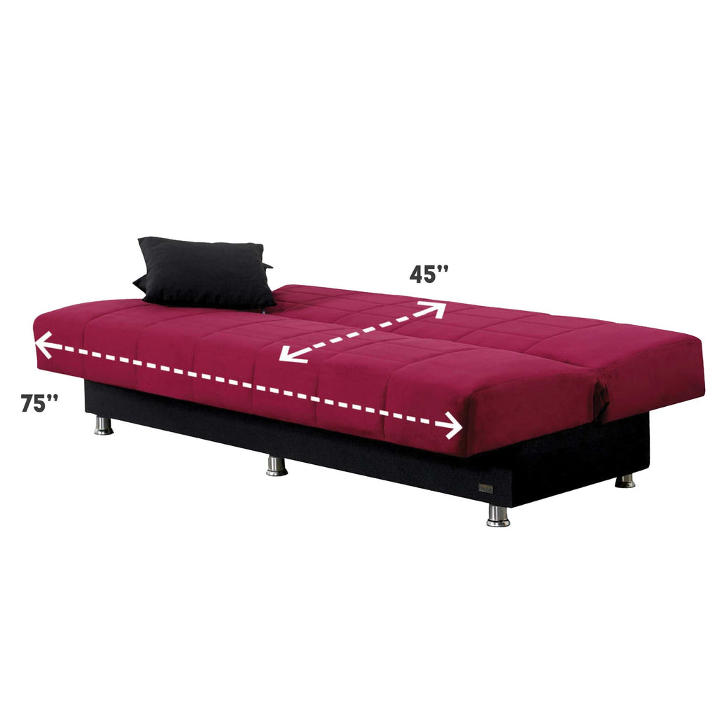 Chicago Burgundy Sofa Bed Empire