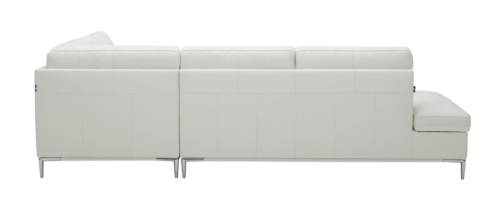 Leonardo Leather Sectional Sofa with Storage in White back side