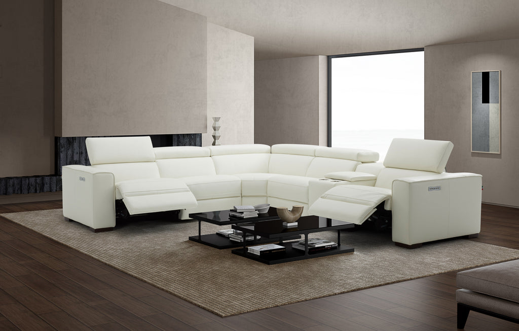 J&M White Picasso Motion Reclining Sectional - J&M Furniture - 18865-W