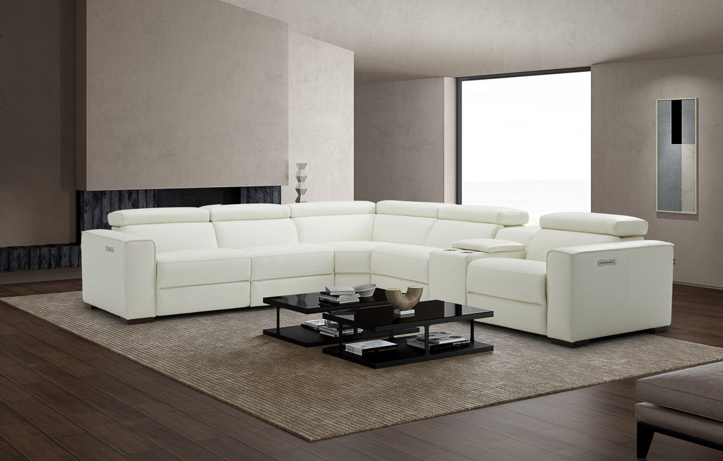 J&M White Picasso Motion Reclining Sectional - J&M Furniture - 18865-W