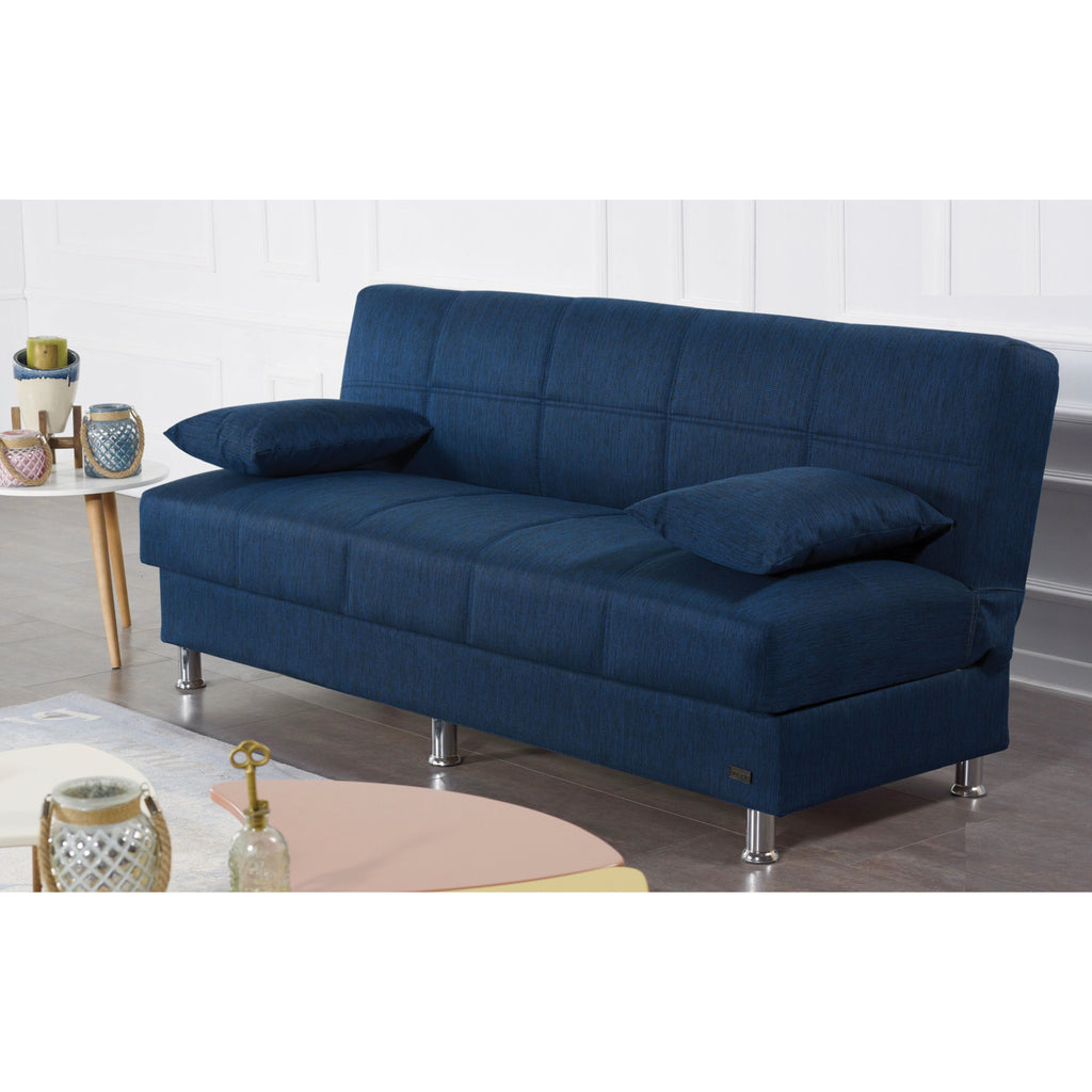 London Convertible Blue Futon Side