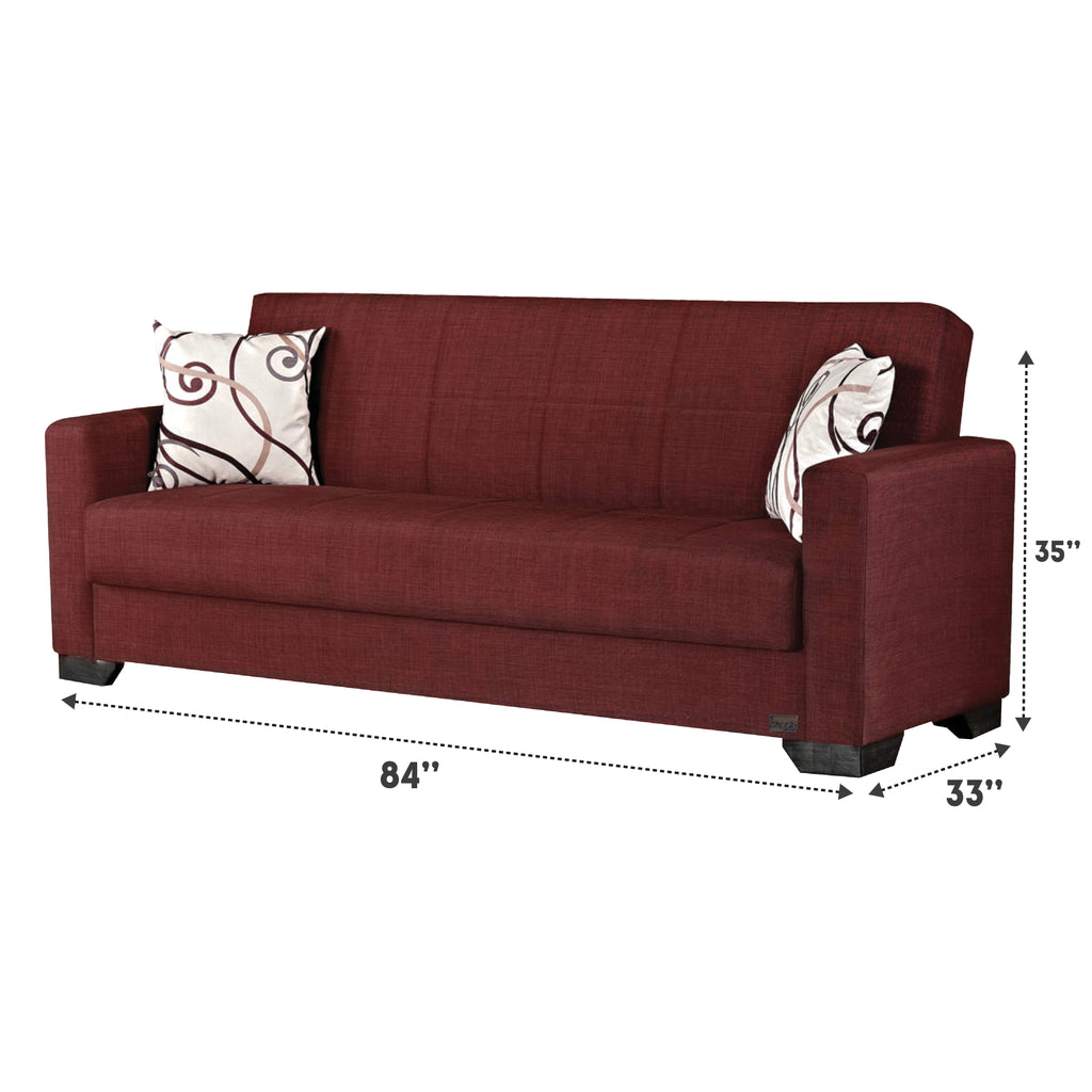 Vermont Burgundy Storage Sofa Bed DM