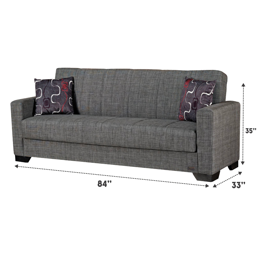 Vermont Gray Fabric Storage Sofa Bed dM