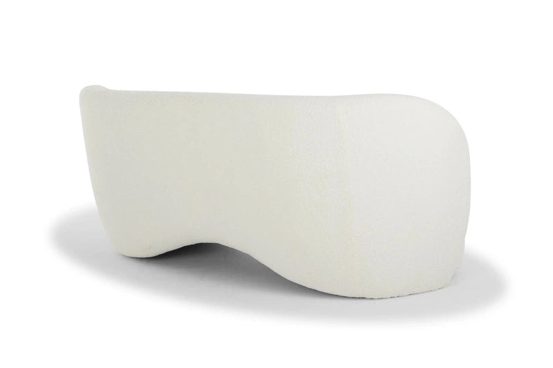 LIEVO Sonya White Curved Microfiber Sofa 9201W - LIEVO - 9201W