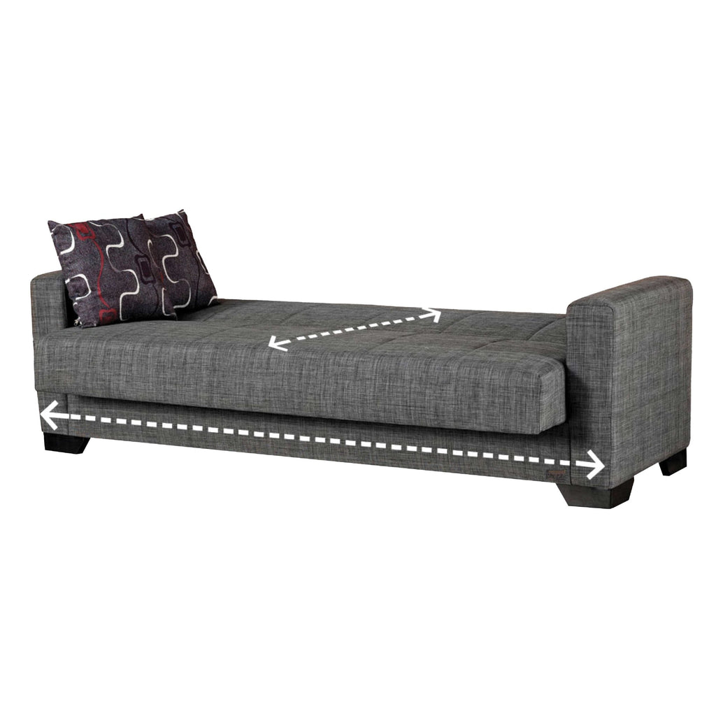 Empire USA Vermont Gray Fabric Storage Sofa Bed 