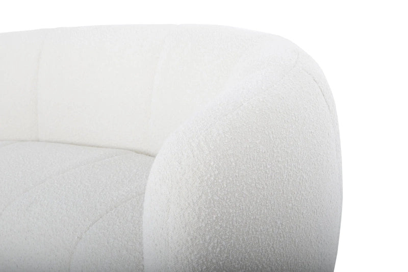 LIEVO Eclipse White Curved Sofa Close