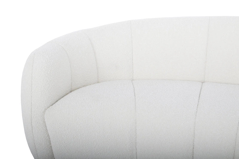 LIEVO Eclipse White Curved Sofa Front