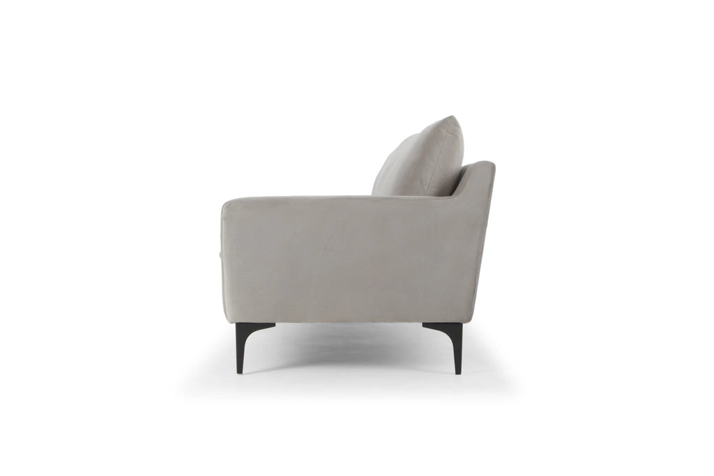 LIEVO Landon Grey Velvet Sofa