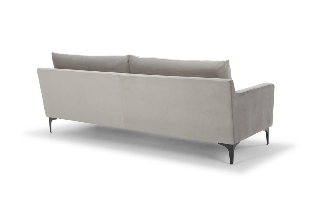 LIEVO Landon Grey Velvet Sofa
