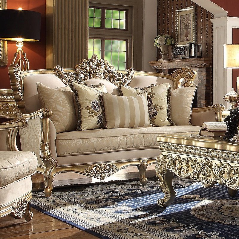 HD-04 Golden Tan Royal 3PC Sofa Set | Homey Design - Homey Design - HD-L04