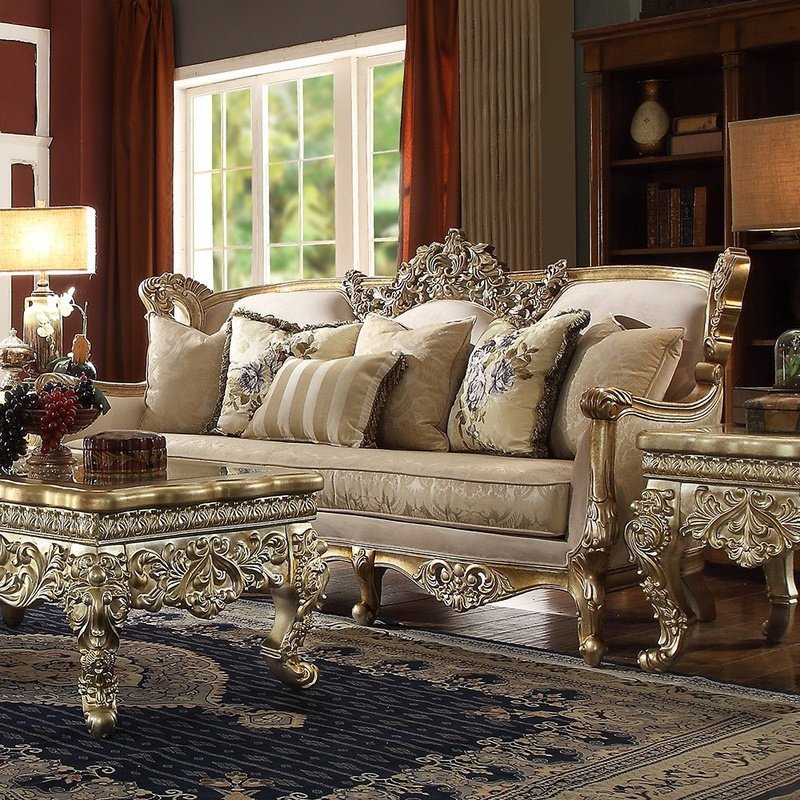HD-04 Golden Tan Royal 3PC Sofa Set | Homey Design - Homey Design - HD-S04