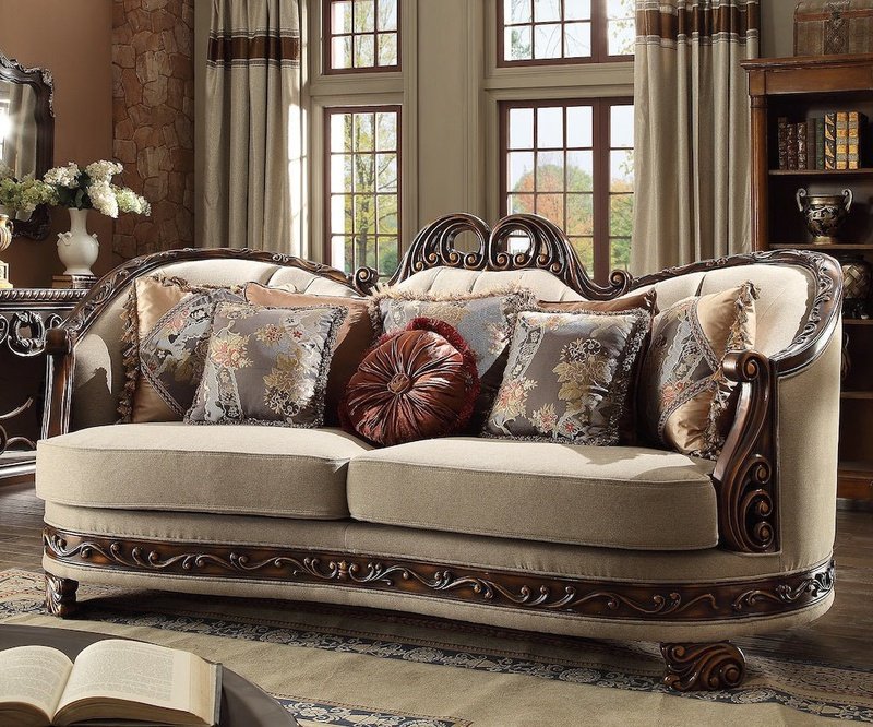 HD-1623 Mahogany Fabric Homey Design 3PC Sofa Set - Homey Design - HD-S1623