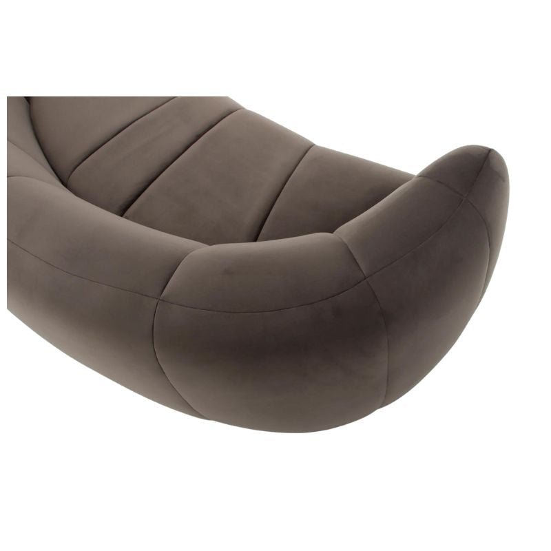 LIEVO | Eclipse Curved Brown Velvet Sofa - LIEVO - 9200K