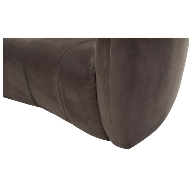 LIEVO | Eclipse Curved Brown Velvet Sofa - LIEVO - 9200K