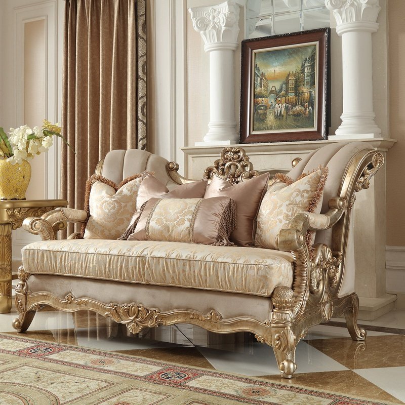 HD-2663 Golden Antique Victorian 3PC Sofa Set | Homey Design - Homey Design - HD-L2663