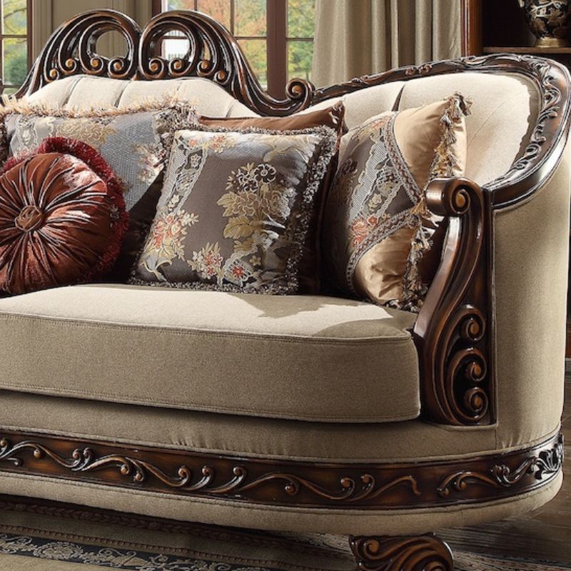 HD-1623 Mahogany Fabric Homey Design 3PC Sofa Set - Homey Design - HD-S1623