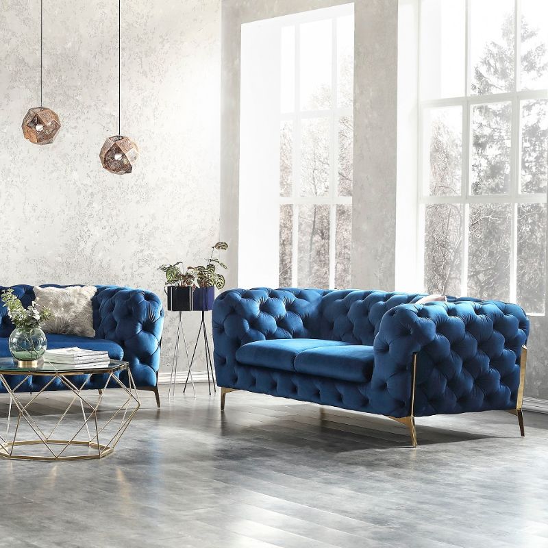J&M Glamour Blue Living Room Set 17182 - J&M Furniture - 17182-SLC