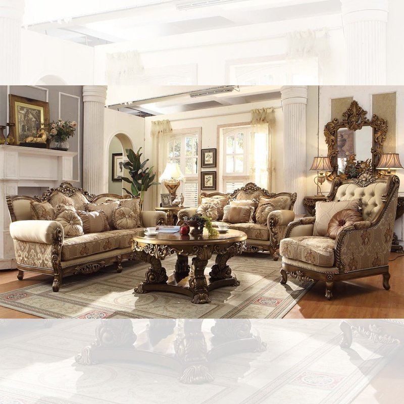 HD-506 Luxury Brown Homey Design 3 PC Sofa Set - Homey Design - HD-506-SSET3