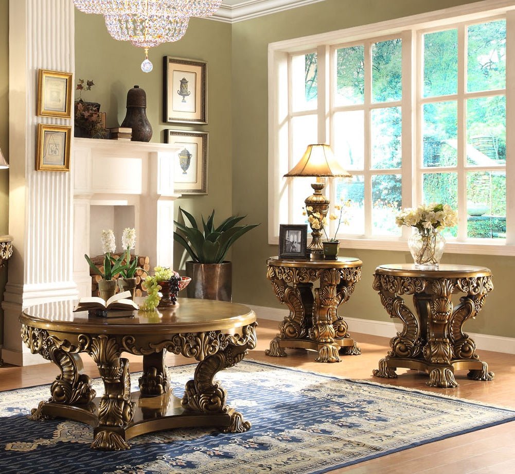 HD-8008 Victorian Style 3PC Coffee Table Living Room Set Homey Design - Homey Design - HD-8008-CTSET3