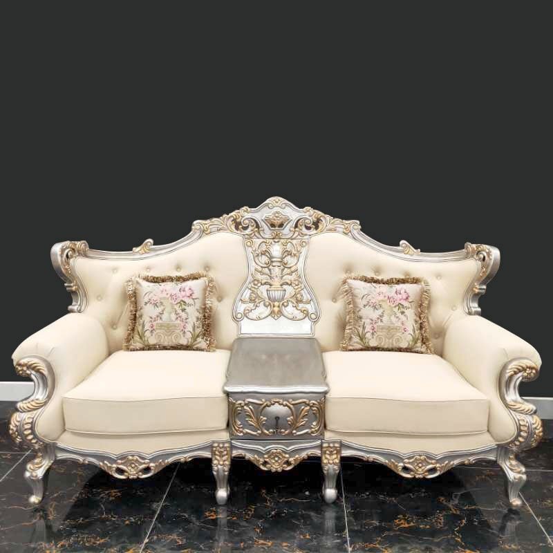 HD-91633 Silver Beige Luxury Sofa with Center Table - Homey Design - HD-S91633
