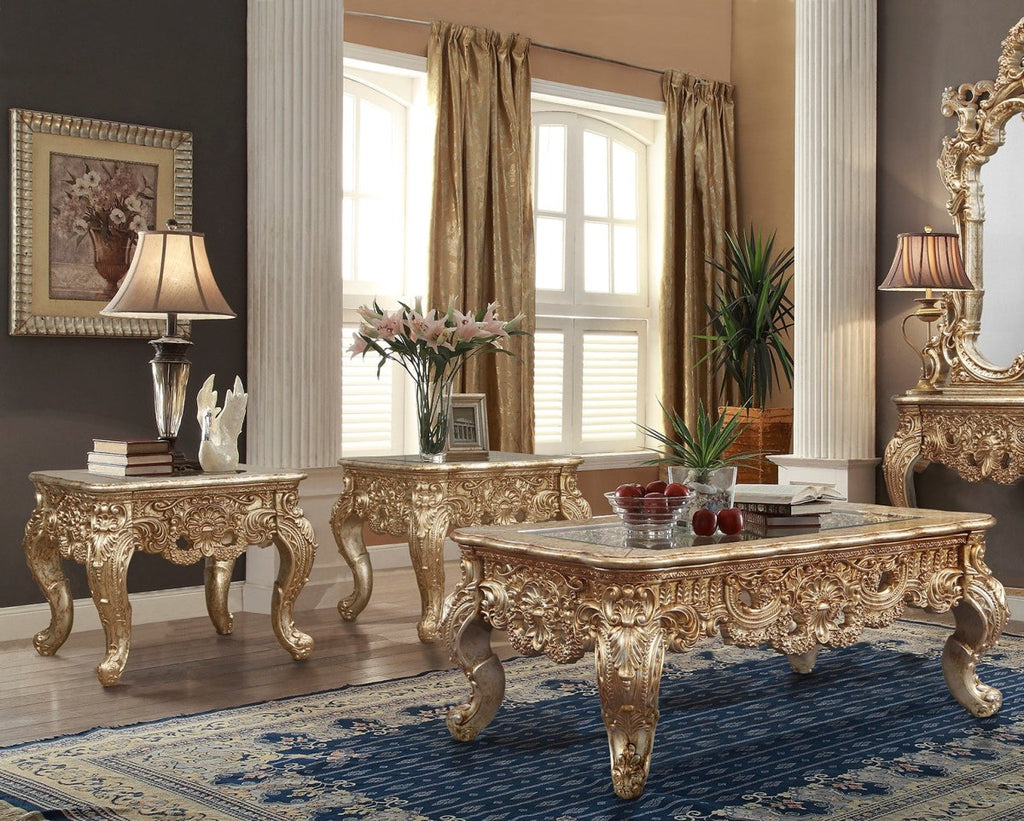 HD-998C Gold 3PC Coffee Table Living Room Set Homey Design - Homey Design - HD-998G-CTSET3