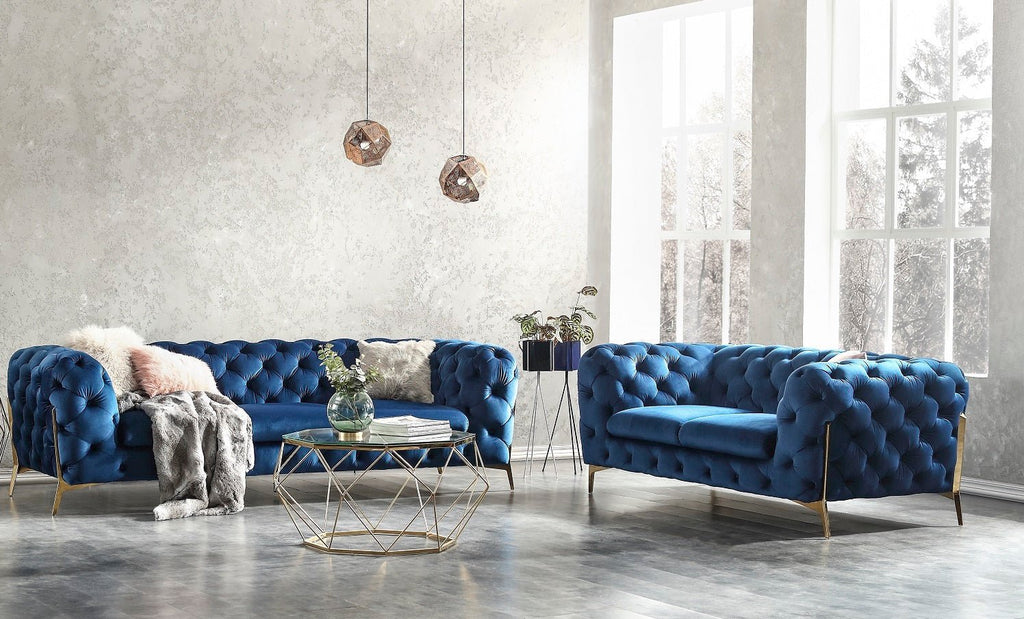 J&M Glamour Blue Living Room Set 17182 - J&M Furniture - 17182-S