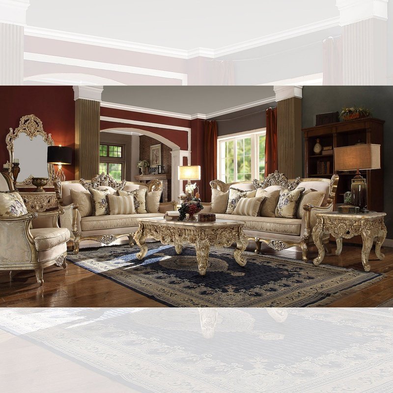 HD-04 Golden Traditional Sofa Set | Homey Design - Homey Design - HD-04-SSET3