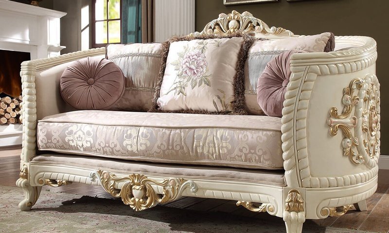 HD-2011 Cream Floral 3PC Sofa Set | Homey Design - Homey Design - HD-L2011