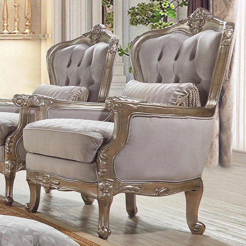 HD-20339 Silver Luxury Antique 3 PC Sofa Set | Homey Design - Homey Design - HD-C20339