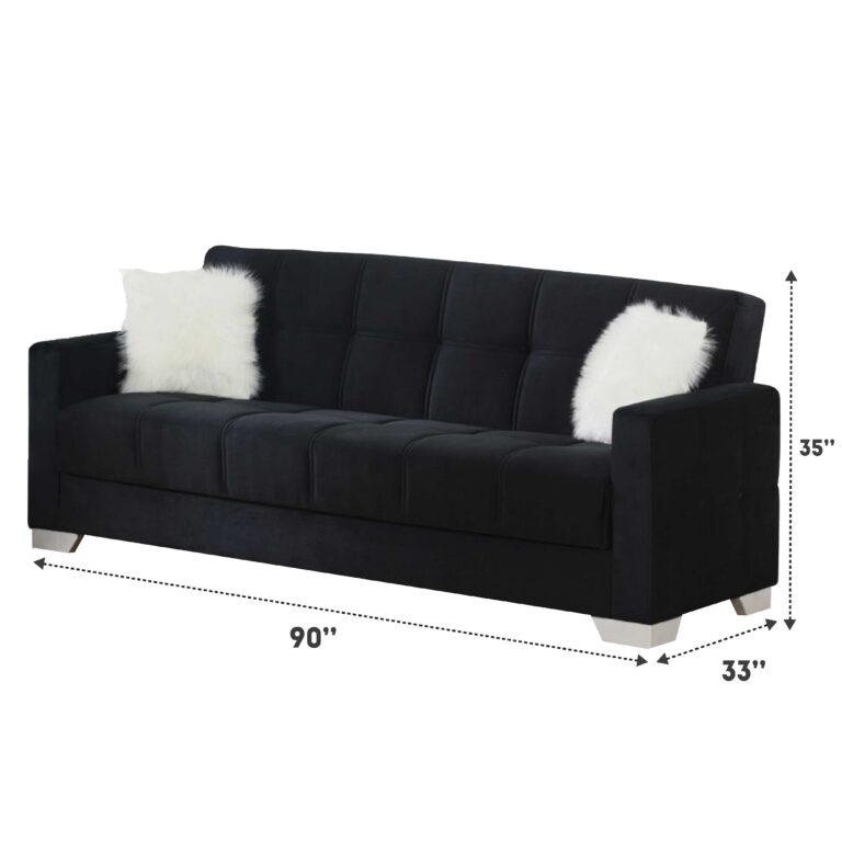 Empire USA | Ontario Black Sofa Bed 3PC Living Room Set - Empire USA - SB-ONTARIO-BLACK-2
