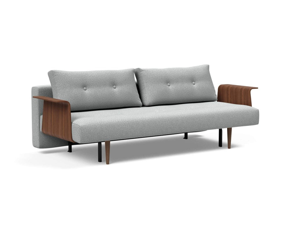 Innovation Living | Recast Plus Sofa Bed Full Size Walnut Arms - Innovation Living - 95-742050538-WOOD