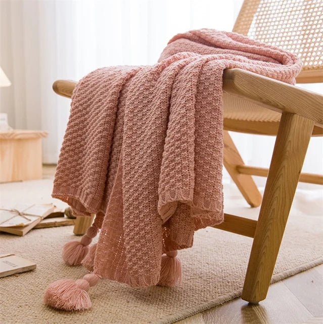 Cozy Knitted Throw Blankets with Tassels - Cozy Home Me - 14:1052#06;5:596#110x150cm;200007763:201336100