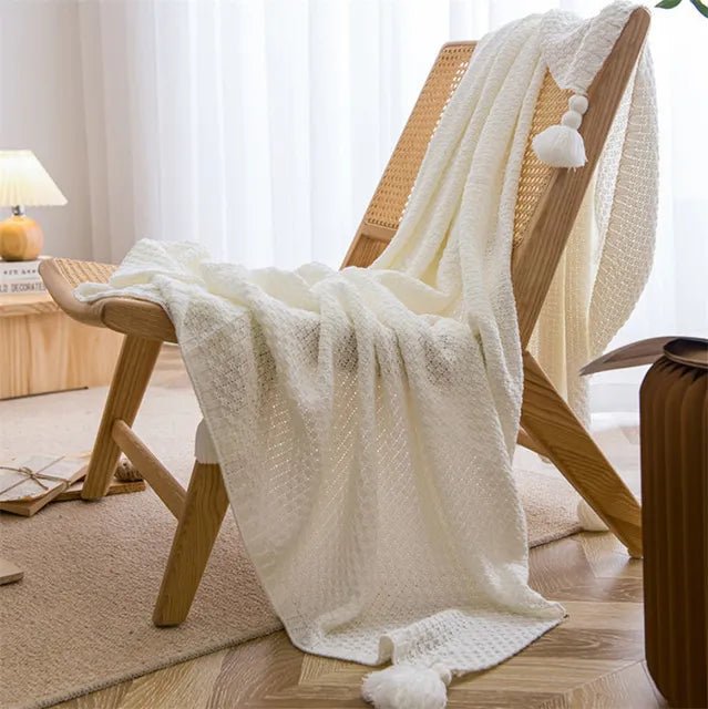 Cozy Knitted Throw Blankets with Tassels - Cozy Home Me - 14:365458#08;5:596#110x150cm;200007763:201336100