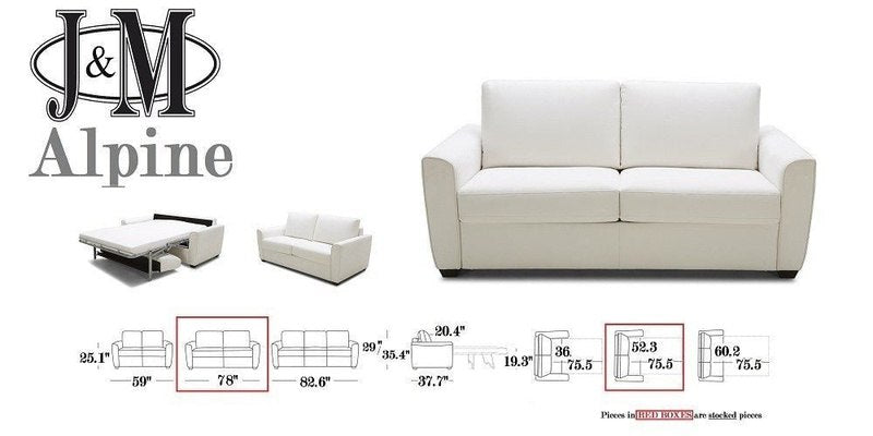 J&M Alpine White Pull-Out Sleeper Sofa 18236 - J&M Furniture - 18236