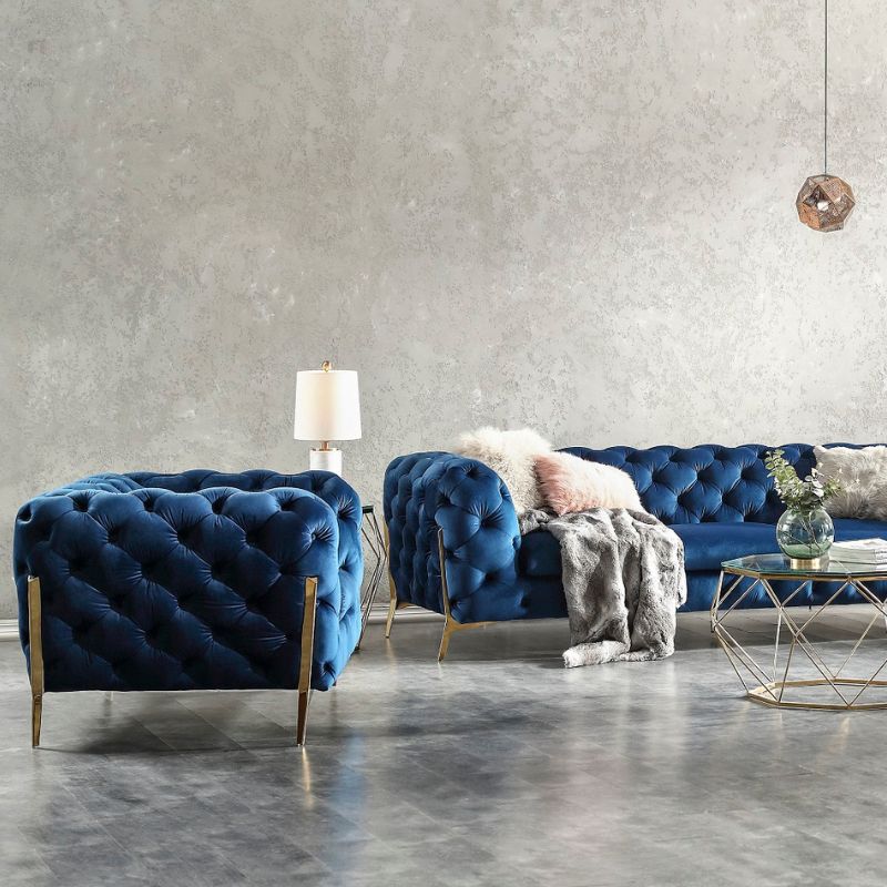 J&M Glamour Blue Living Room Set 17182 - J&M Furniture - 17182-SLC