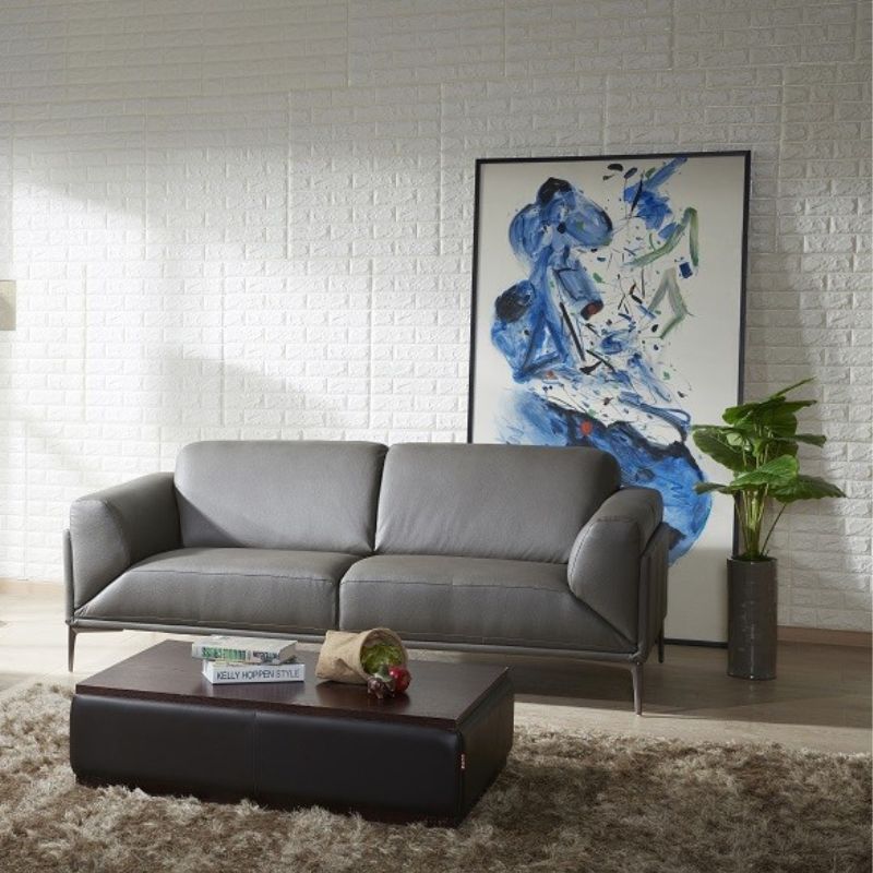 J&M King Grey Leather 4PC Living Room Set 182501 - J&M Furniture - 182501-SLC