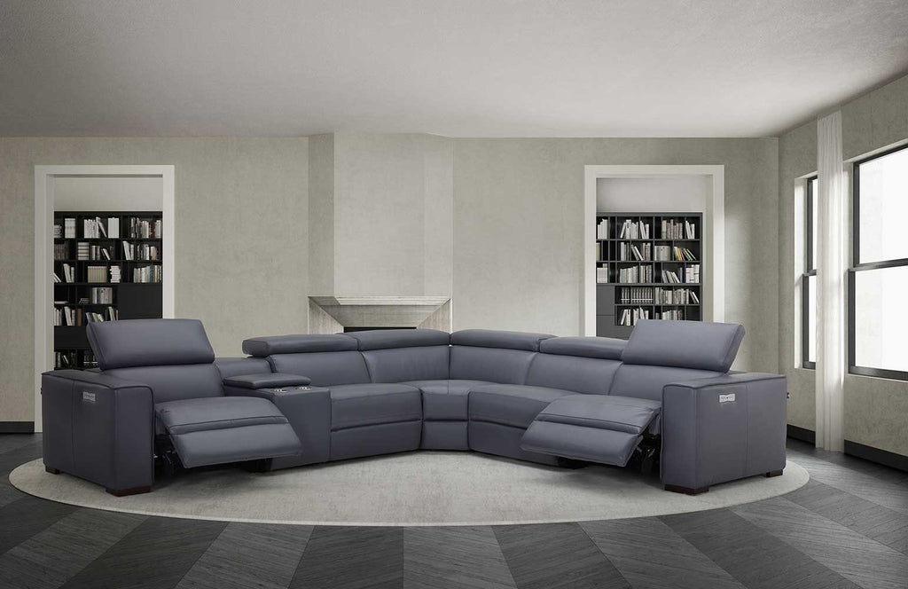 J&M Blue Grey Picasso Motion Reclining Sectional - J&M Furniture - 18865-BG