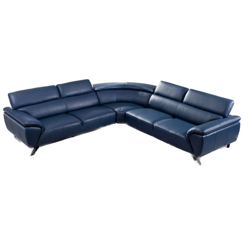 AE Navy Blue Leather Sectional EK-L8002M-NB - American Eagle - EK-L8002M-NB