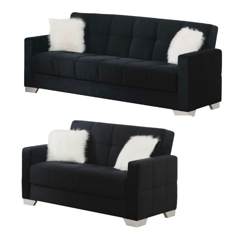 Empire USA | Ontario Black Sofa Bed 3PC Living Room Set - Empire USA - SB-ONTARIO-BLACK-2